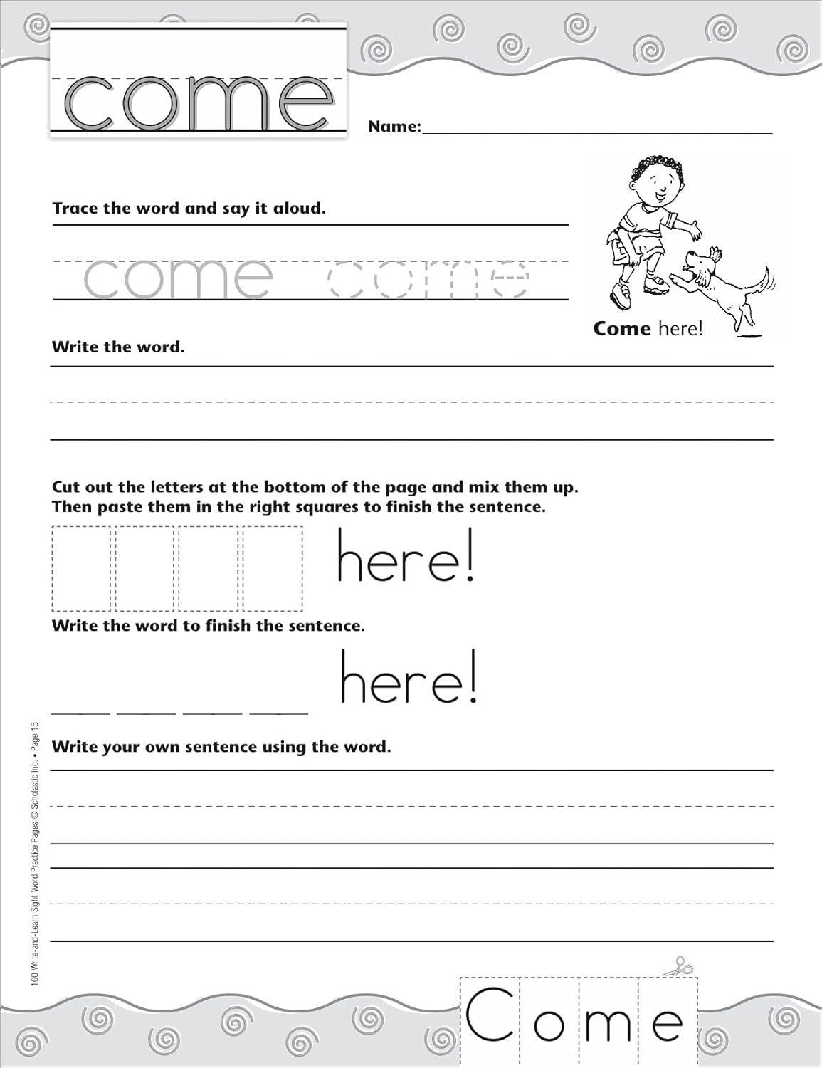 100 Write-and-Learn Sight Word Practice Pages: Engaging Reproducible Activity Pages That Help Kids Recognize, Write