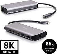 C2G USB-C® 4.0 6-in-1 Mini Docking Station with HDMI®, USB-A, Ethernet, and USB-C® 85W– 8K 60HZ