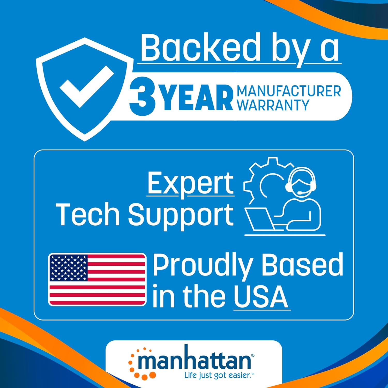 Manhattan USB to RS232 Serial Adapter Converter – Long 18 Inch Cable Cord, 24 AWG - Connects Serial Device to a USB Port