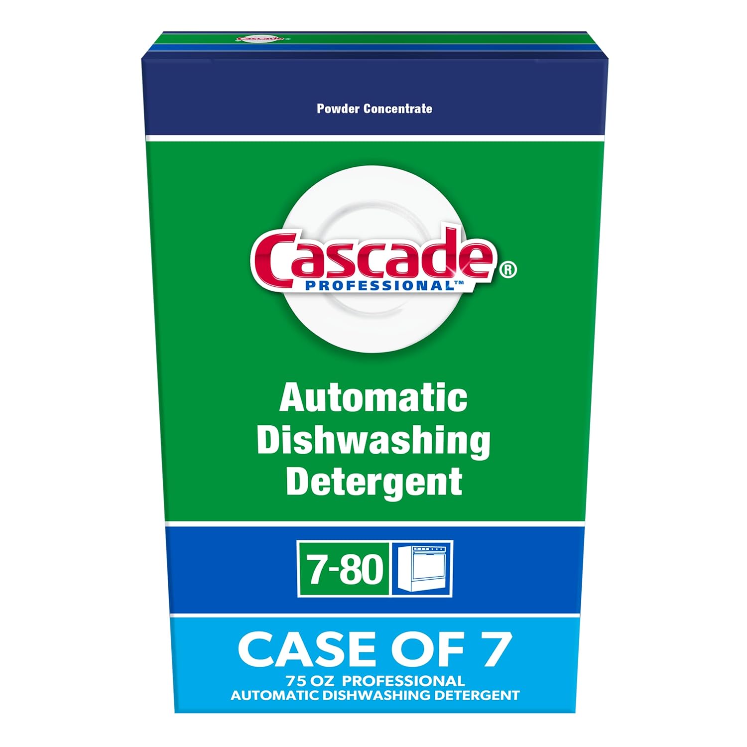 Cascade Professional Automatic Dishwasher Detergent Powder, Fresh Scent, 75 oz Box, 7/Carton