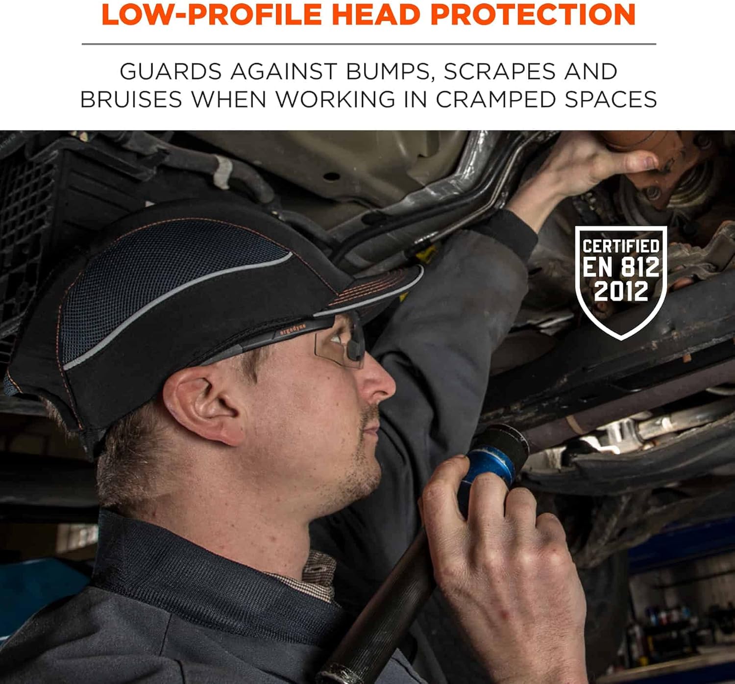 Ergodyne Safety Bump Cap, Baseball Hat Style, Comfortable Head Protection, Short Brim, Skullerz 8950, Factory