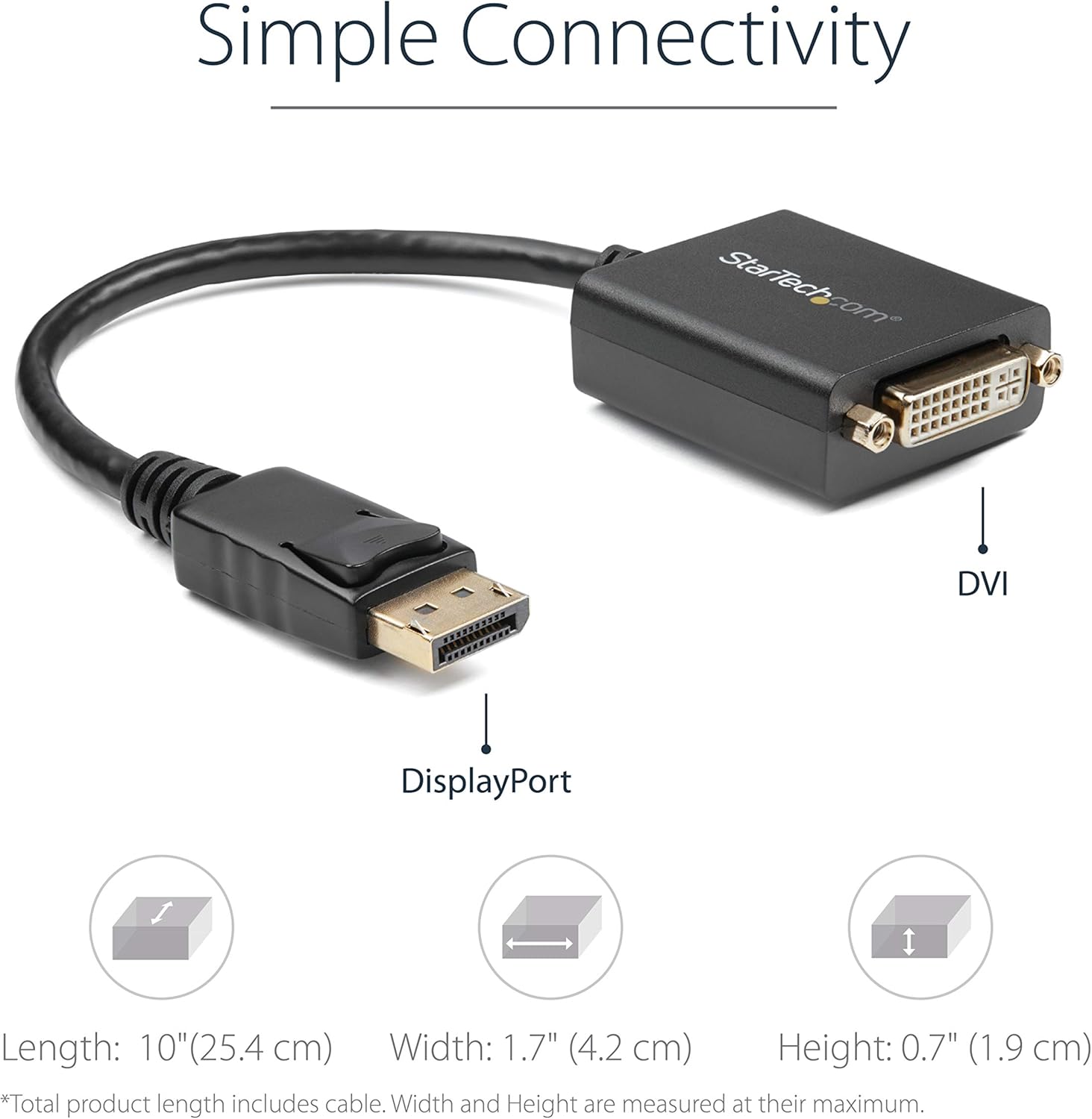 StarTech.com DP2DVI2 DisplayPort to DVI Adapter, DisplayPort to DVI-D Adapter/Video Converter 1080p, DP 1.2 to DVI Monitor
