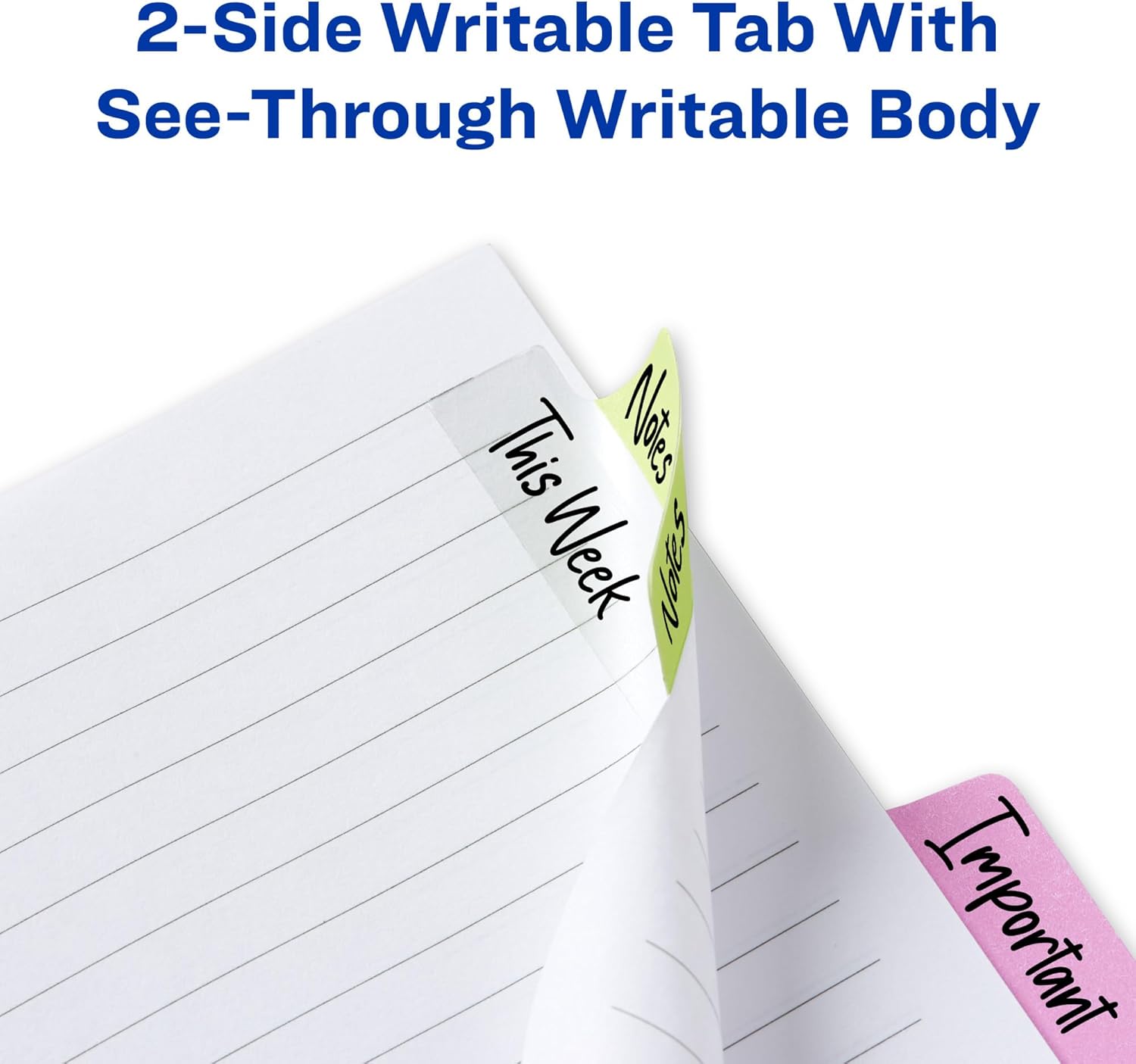 Avery Margin Ultra Tabs — Repositionable 2-Sided Writable Page Tabs