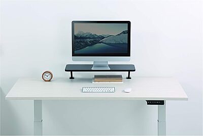StarTech.com Monitor Riser Stand - Clamp-on Monitor Shelf for Desk - Extra Wide 25.6" (65 cm) for up to 34" Monitors - Black (MNRISERCLMP)