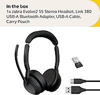 Jabra Evolve2 55 Stereo Wireless Headset - AirComfort, Noise-Cancelling Mics & Active Noise Cancellation