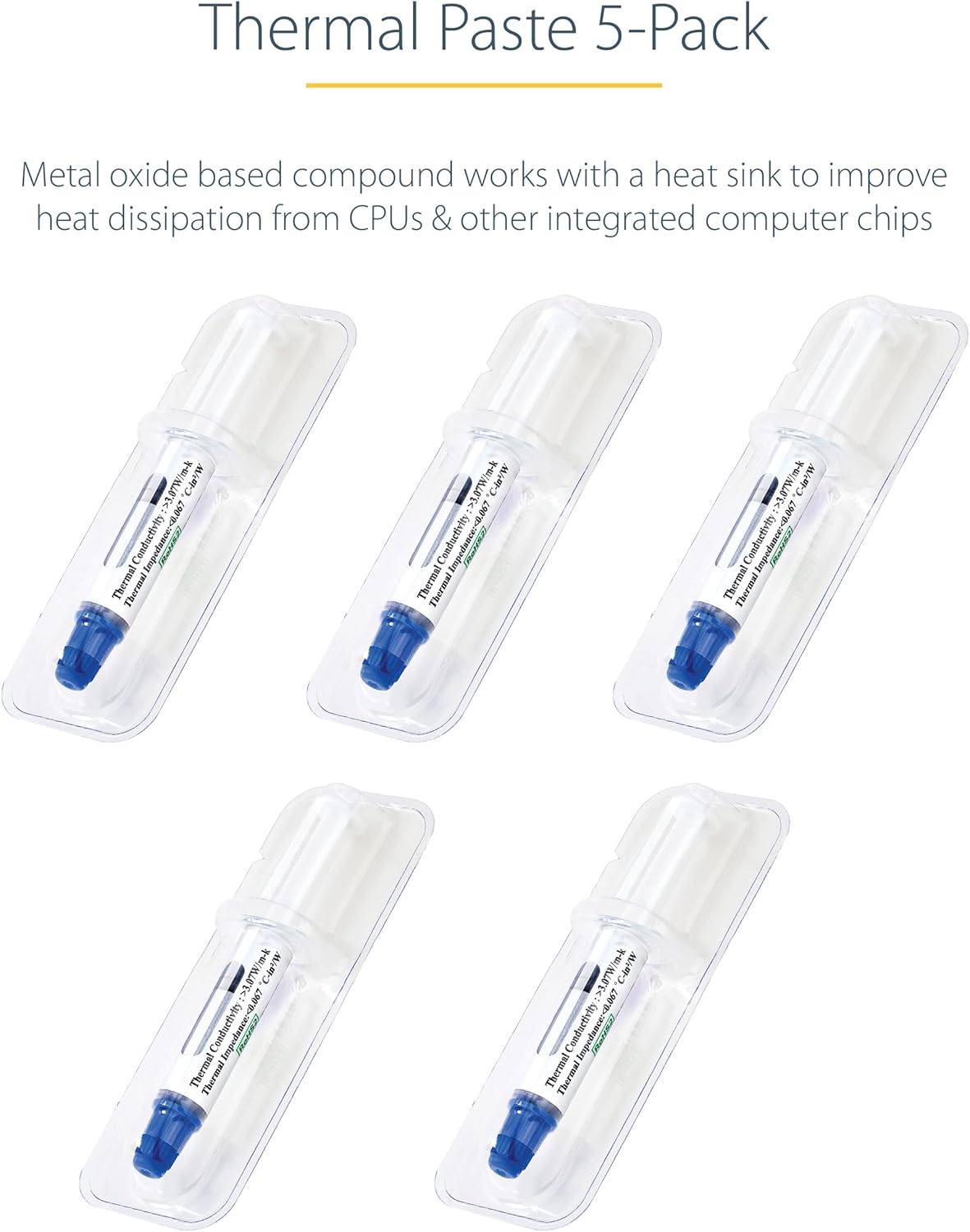 StarTech.com Thermal Paste, Metal Oxide Compound, Re-sealable Syringe