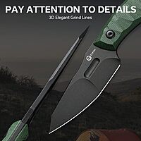 CIVIVI Propugnator EDC Fixed Blade Knife with Kydex Sheath, T-Clip and Lanyard, 4.15" D2 Blade