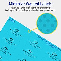 Avery Printable Rectangle Labels, Sure Feed Technology, 1" x 2", Bright Blue, Print-to-The-Edge, Laser/Inkjet Printable