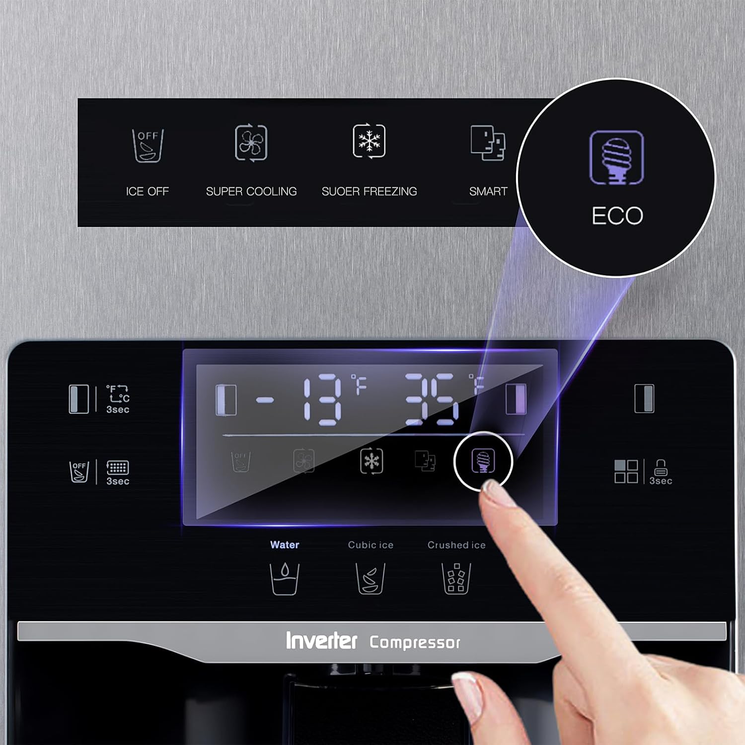 Refrigerador mejorado de acero inoxidable de 18.1 pies cúbicos Refrigerador mejorado de acero inoxidable de 18.1 pies cúbicos