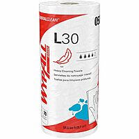 Wypall L30 General-Purpose Wipers - 11" x 10.40" - 70 Sheets/Roll - White - Perforated, Light Duty, Wet Strength, Soft, Reinforced, Absorbent, Solvent Resistant - for Face, Hand, General Purpose,