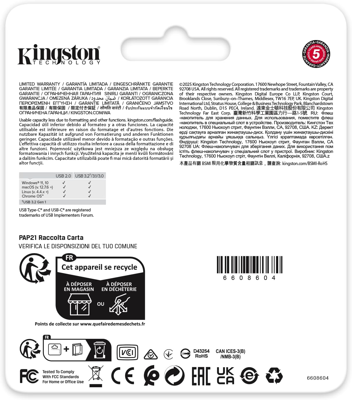 Kingston DataTraveler DuoG2 256GB Flash Drive | USB-A + USB-C 3.2 Gen 1 | DTDEG2/256GB