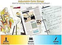 Bostitch Office Dimmable LED Desk Lamp with Adjustable Color Temperature, Black