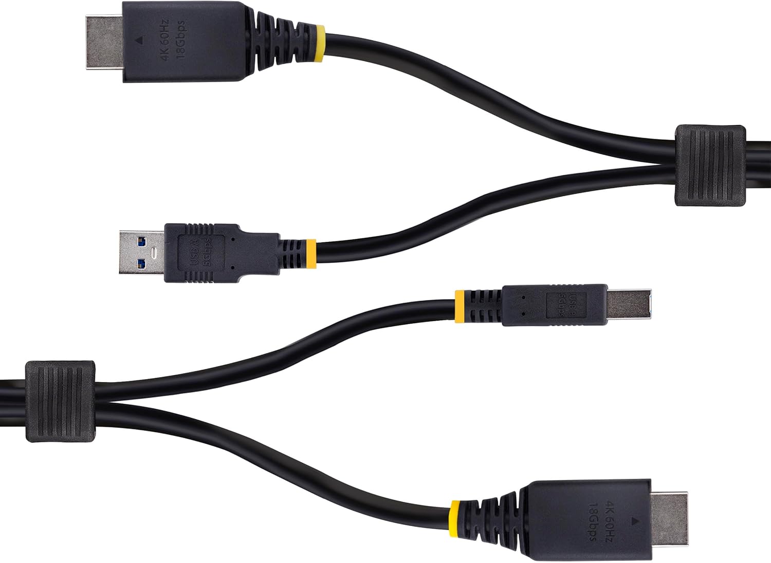 StarTech.com 6ft (1.8m) HDMI and USB 5Gbps KVM Cable, 4K 60Hz, HDMI 2.0 and USB Combo Cable for KVM Switch