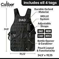 Caliber Gourmet Tactical Molle Apron Outdoor Durable Camping BBQ, Bottle Opener, Pockets, Reusable Carabiner, Adjustable