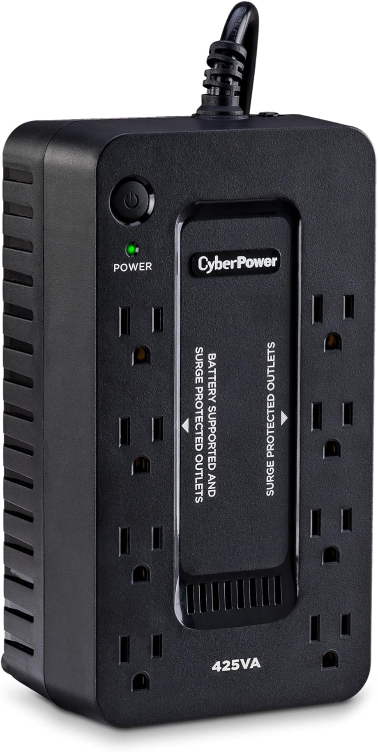 CyberPower ST425 Standby UPS Systems - 425VA/260W, 120 VAC, NEMA 5-15P, Compact, 8 Outlets, $75000 CEG, 3YR Warranty