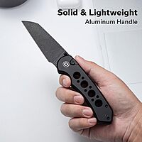 CIVIVI Pragma Prime Pocket Knife for EDC, 3.49" Wharncliffe Blade, Aluminum Handle, Reversible Clip