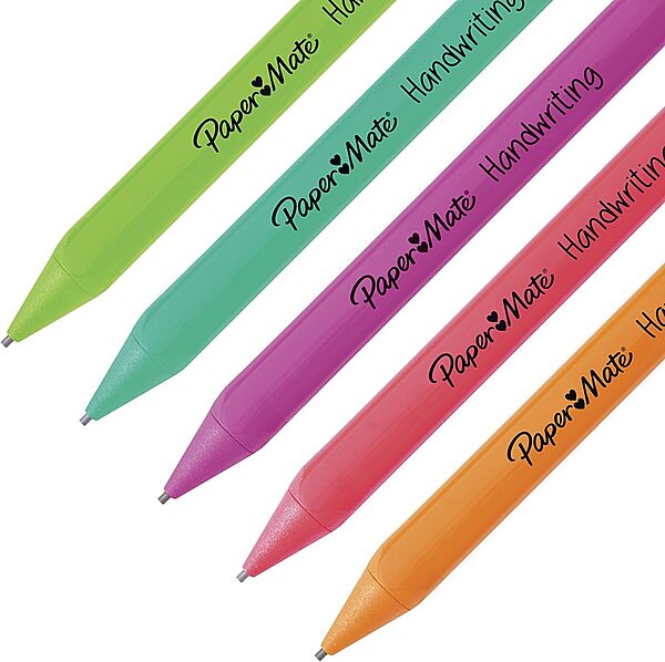 Paper Mate Handwriting Triangular Mechanical Pencil Set, 1.3 mm, Assorted Colors, Pack of 5