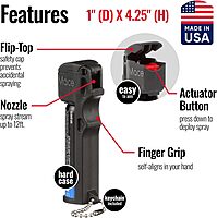 Mace Pepper Spray - Triple Action Model, 3-in-1 Formula (OC, Tear Gas, UV Dye), Flip Top Safety Cap