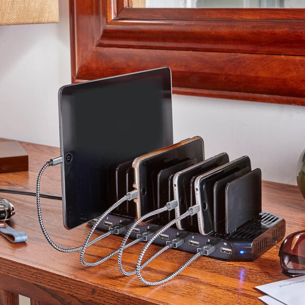 TRIPP LITE USB Charging Station with Storage and Adjustable Brackets