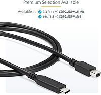 StarTech.com 6ft / 1.8m USB-C to Mini DisplayPort Cable - 4K 60Hz - Black