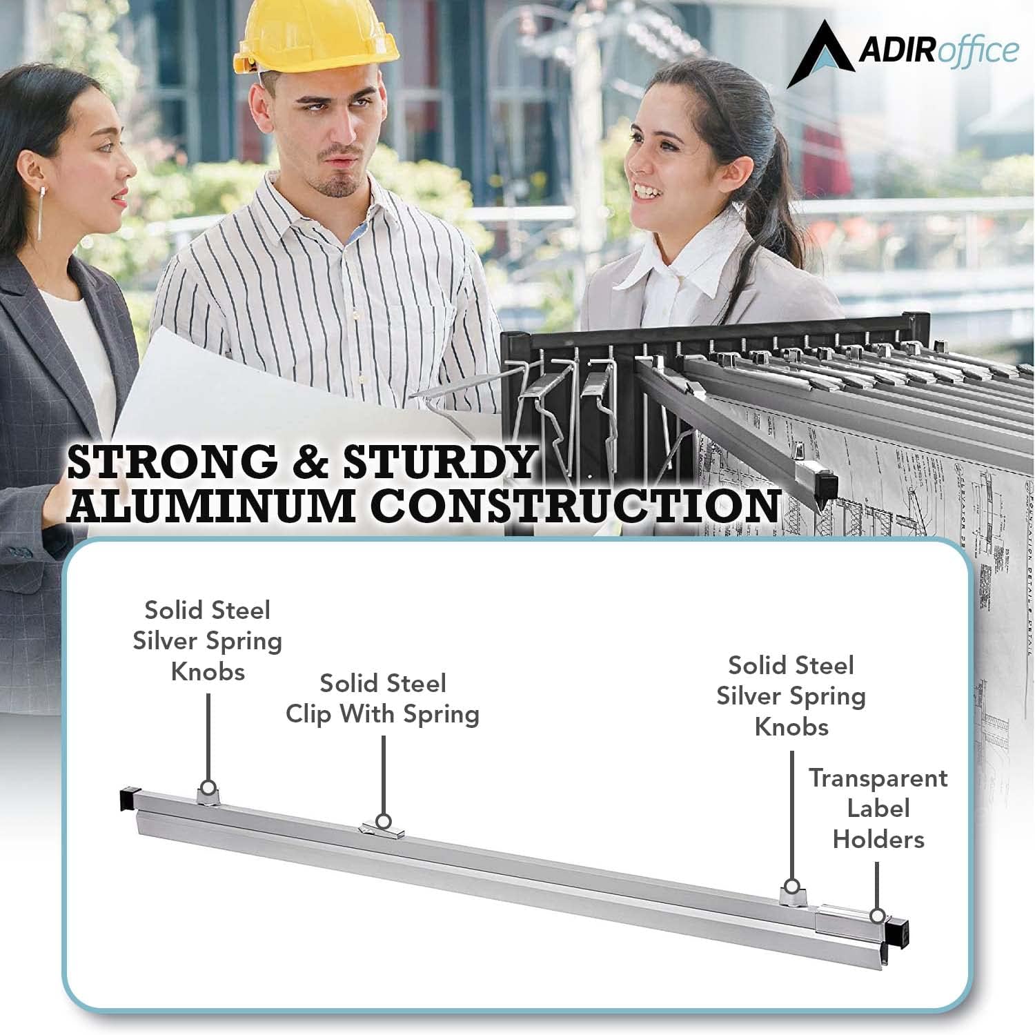 ADIR CORP. AdirOffice Aluminum Hanging Blueprint Clamps