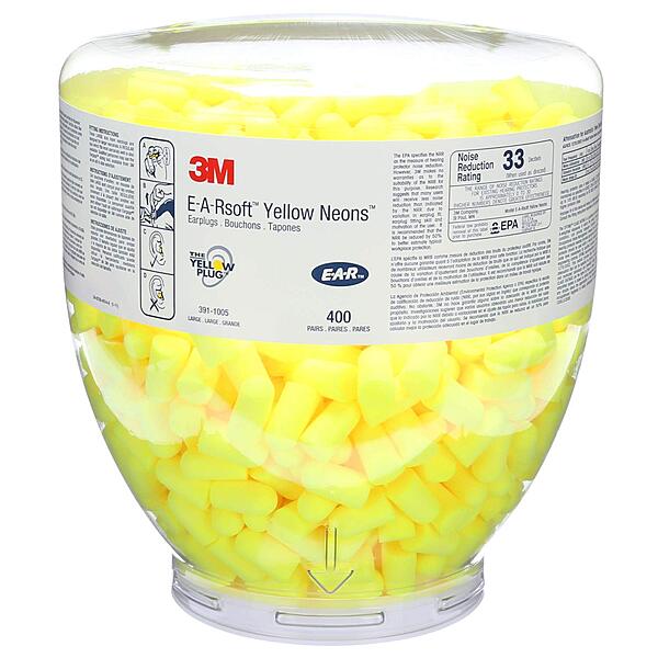 3M E-A-Rsoft Yellow Neons Uncorded Foam Ear Plugs
