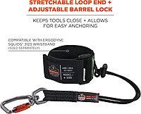 Ergodyne Squids 3714 Tool Lanyard and Tethering Attachment with Carabiner and Cinch Loop, Weight Rating 10lbs, 3-Pack