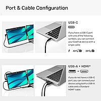 SideTrak Swivel 14" Attachable Portable Monitor Extender, FHD TFT Laptop Dual Screen with Kickstand + Unique Swivel Hinge