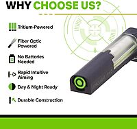 Meprolight Mepro FT Green Bullseye Front Sight - Fiber-Optic Day/Night Tritium Pistol Sight