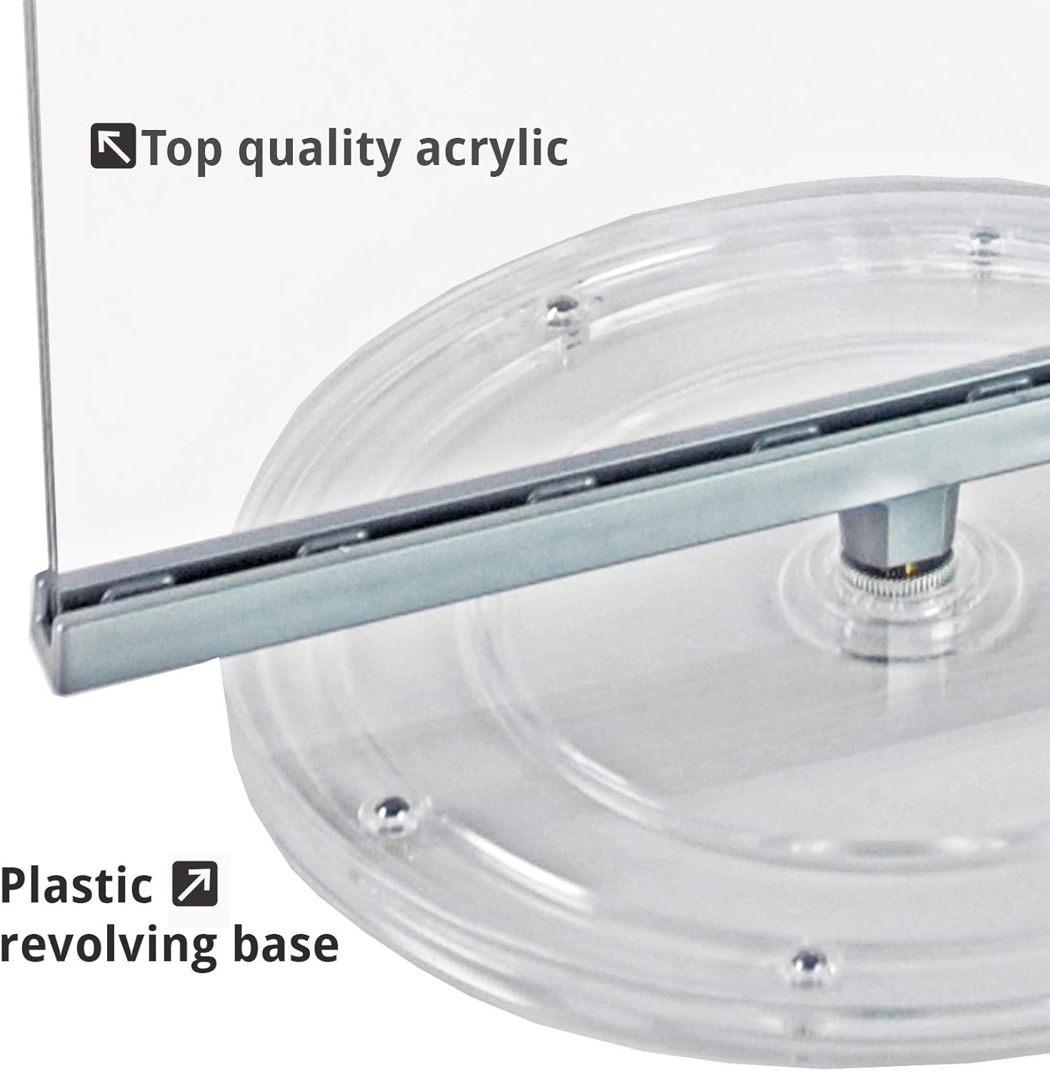 Azar Displays Revolving Acrylic Horizontal 2-Sided Sign Holders, 6-3/4in x 8-1/2in, Clear, Set Of 2 Holders