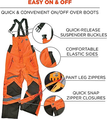 Ergodyne GloWear 8928 Hi-Vis Insulated Bib Overalls