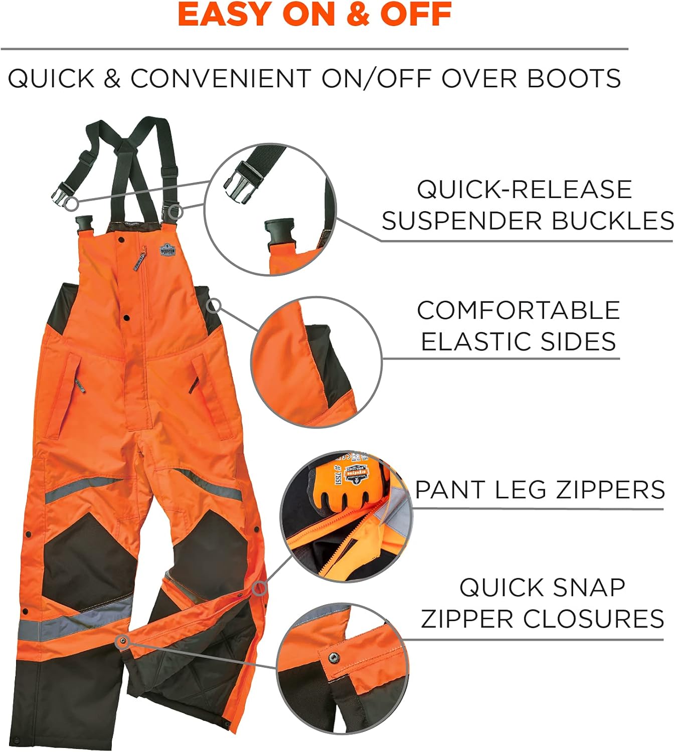 Ergodyne GloWear 8928 Hi-Vis Insulated Bib Overalls