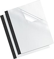 Fellowes Thermal Heavy-Gauge Binding Covers, 1/8in, 16-30 Sheet Capacity, Clear/Black, 10-Pack