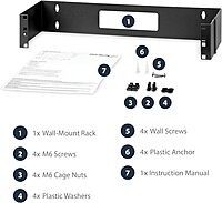 StarTech.com 2U Hinged Wall Mount Patch Panel Bracket - 6 inch Deep - 19" Patch Panel Swing Rack for Shallow Network