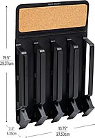 Mind Reader Single Serve Pod Organizer, Wall Mount, 20 Pod Capacity, Magnetic or Adhesive, 10.75" L x 15.5" W x 2.5" H, Black