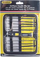 General Tools 707475 Swiss Pattern Needle File Set, 12-Piece, Black, Set of 12 and Handle