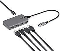 StarTech.com 4-Port USB-A Hub, 5Gbps, Bus Powered, Type-A to 4X Type-A with USB-C Auxiliary Power Input, Portable Hub