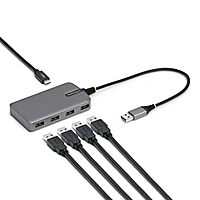 StarTech.com 4-Port USB-A Hub, 5Gbps, Bus Powered, Type-A to 4X Type-A with USB-C Auxiliary Power Input, Portable Hub