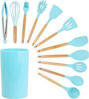 MegaChef 12-Piece Silicone and Wood Utensil Set