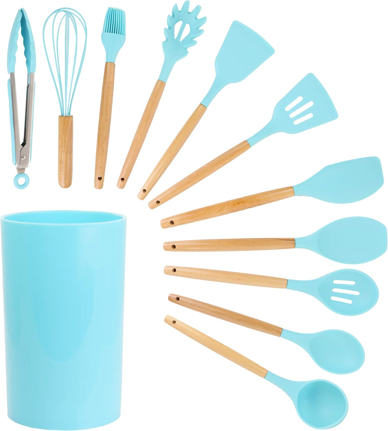 MegaChef 12-Piece Silicone and Wood Utensil Set
