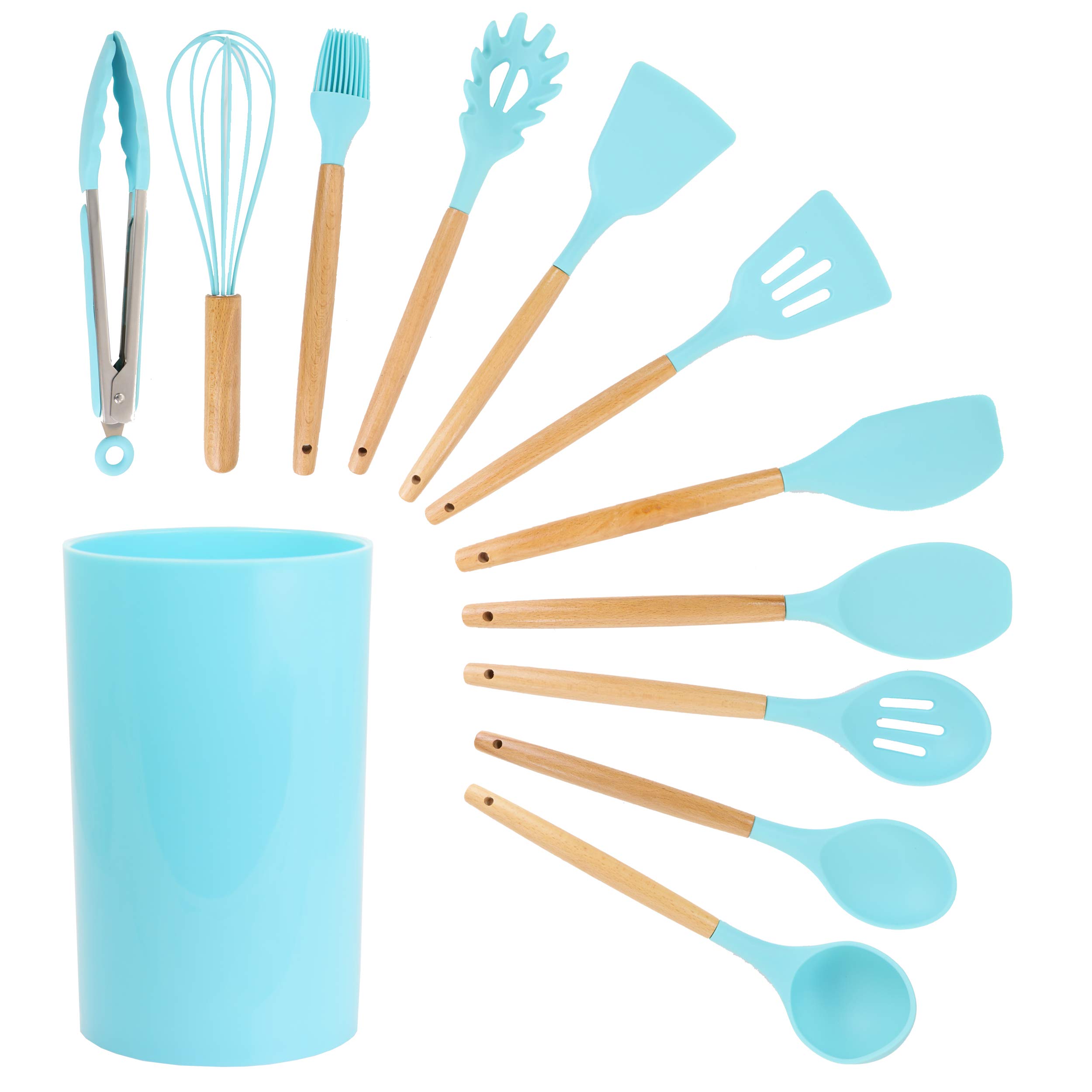 MegaChef 12-Piece Silicone and Wood Utensil Set