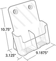 Azar Displays 2-Tier 2-Pocket Plastic Brochure Holder, Letter Size, 11-1/4inH x 9-1/4inW x 5inD, Clear