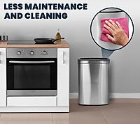 Alpine Stainless Steel Open Top Trash Can 10.5 Gallon - 40L Garbage Can for Kitchen, Bathroom, Office & More with Removable Bin, Brushed Nickel Finish, Space-Saving Slim Modern Design