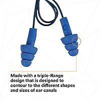 3M E-A-R UltraFit Earplugs 340-4007, Metal Detectable, Corded, Poly Bag, 400 Pair/Case