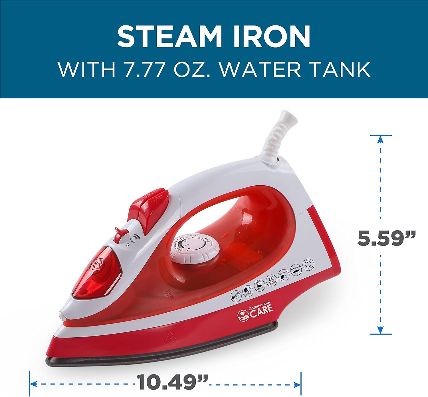 COMMERCIAL CARE 1200W Portable Steam Iron