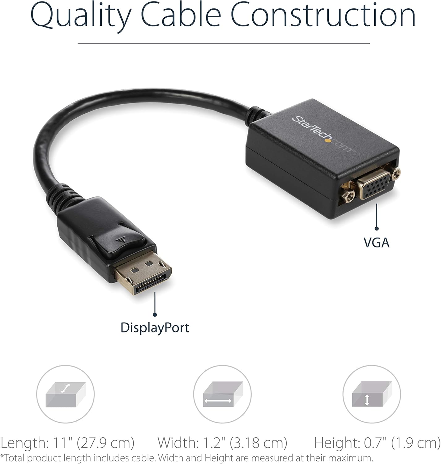 StarTech.com DisplayPort to VGA Adapter - Active DP to VGA Converter