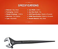 CRESCENT Adjustable Black Oxide Construction Wrench - Forged Alloy Steel