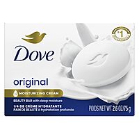 Dove Beauty Bar Soap Original, Pack of 36 for Soft, Smooth Skin, with 1/4 Moisturizing Cream 2.6 oz 2.6 Ounce (Pack of 36)