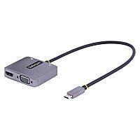 StarTech.com USB C Video Adapter, USB C to HDMI VGA Multiport Adapter w/ 3.5mm Audio Output, 4K 60Hz HDR, 100W PD 3.0