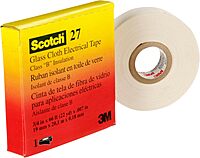 3M Glass Cloth Electrical Tape 27, 3/4 in x 66 ft, 1 Roll, Non-Corrosive Adhesive, Pressure Sensitive, High Temperature